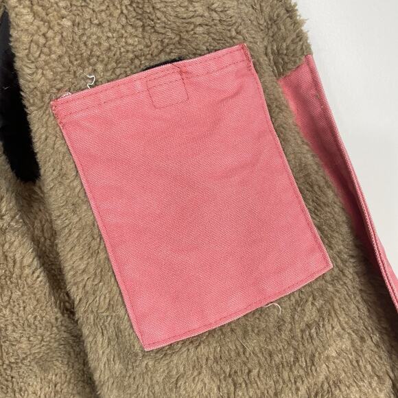 Vintage Carhartt Barn Coat Jacket Womens L Pink Sherbet Sherpa Lined Chore WJ022 - Picture 14 of 15